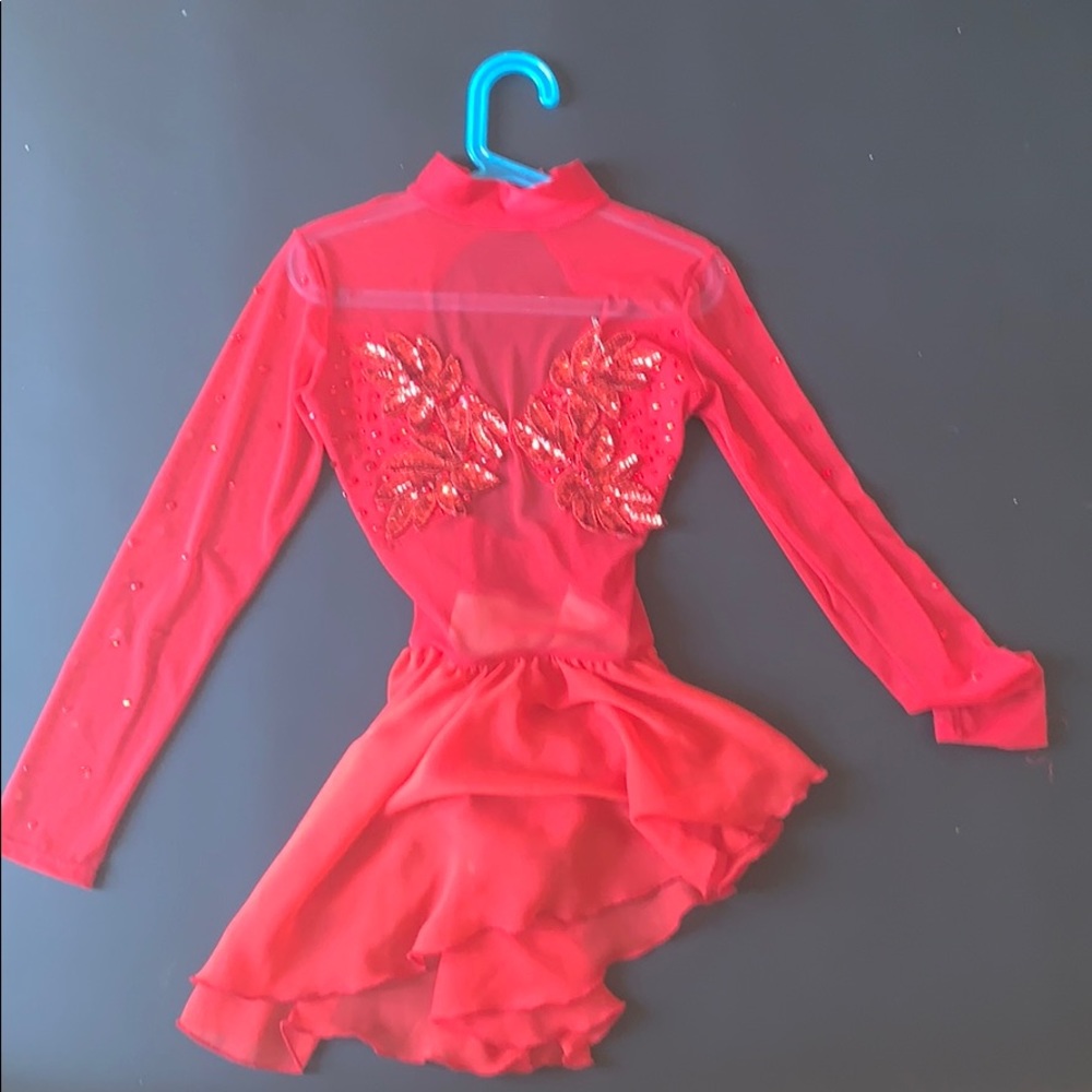 Red customs dance costume